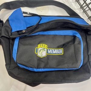 BASS Member Blue & Black Soft Side Tackle Zip Up Bag Embroidered Logo B.A.S.S.